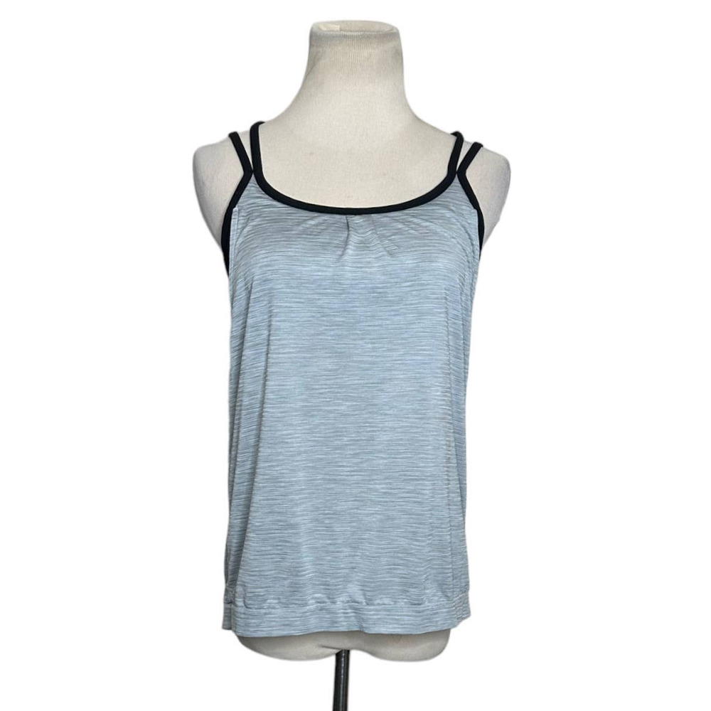 Athleta gray black build in bra tank top size small